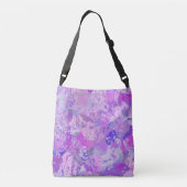 Abstract Trendy Camo Pink Paars Blue Crossbody Tas (Achterkant)
