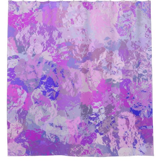 Abstract Trendy Camo Pink Paars Blue Douchegordijn (Voorkant)