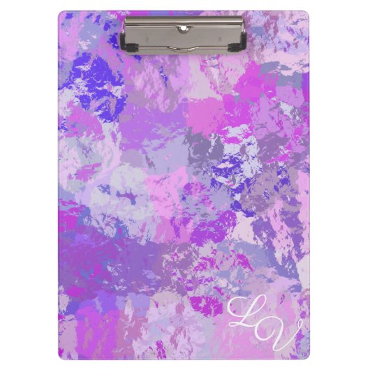 Abstract Trendy Camo Pink Paars Blue Klembord (Voorkant)