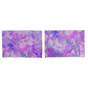 Abstract Trendy Camo Pink Paars Blue Kussensloop