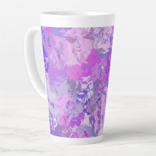 Abstract Trendy Camo Pink Paars Blue Latte Mok