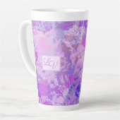 Abstract Trendy Camo Pink Paars Blue Latte Mok (Linkerhoek)