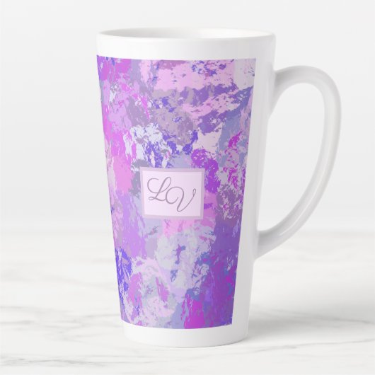 Abstract Trendy Camo Pink Paars Blue Latte Mok (Rechts)