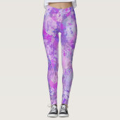 Abstract Trendy Camo Pink Paars Blue Leggings (Voorkant)
