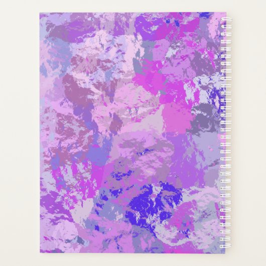 Abstract Trendy Camo Pink Paars Blue Planner (Achterkant)