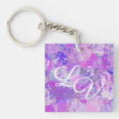 Abstract Trendy Camo Pink Paars Blue Sleutelhanger (voorkant)