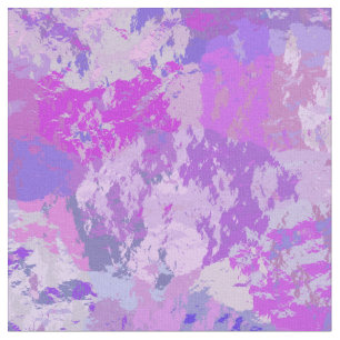 Abstract Trendy Camo Pink Paars Blue Stof