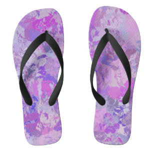 Abstract Trendy Camo Pink Paars Blue Teenslippers