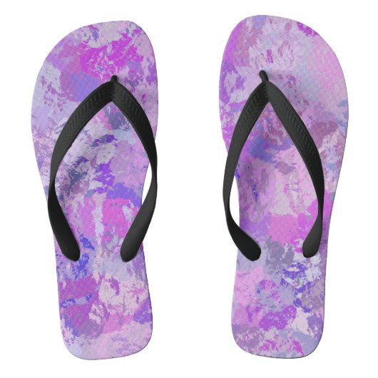 Abstract Trendy Camo Pink Paars Blue Teenslippers (Voetbed)