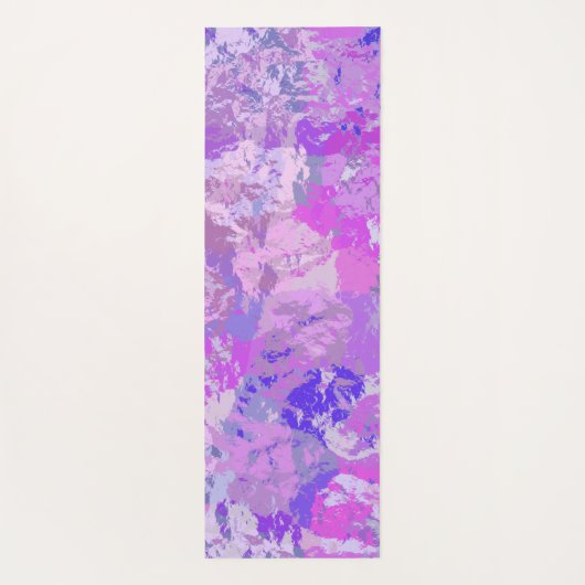 Abstract Trendy Camo Pink Paars Blue Yogamat (Achterkant)
