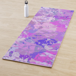 Abstract Trendy Camo Pink Paars Blue Yogamat
