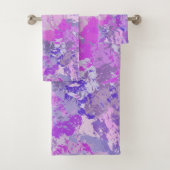 Abstract trendy camouflage roze paars blauw bad handdoek (Insitu)