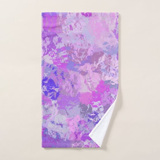 Abstract trendy camouflage roze paars blauw bad handdoek (Handdoek)