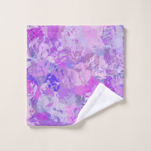 Abstract trendy camouflage roze paars blauw bad handdoek (Wasdoekje)