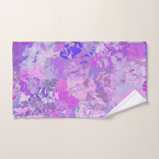 Abstract trendy camouflage roze paars blauw bad handdoek (Handdoek)