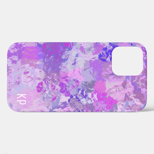 Abstract trendy camouflage roze paars blauw Case-Mate iPhone case (Achterkant (horizontaal))