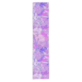 Abstract trendy camouflage roze paars blauw korte tafelloper (Voorkant)