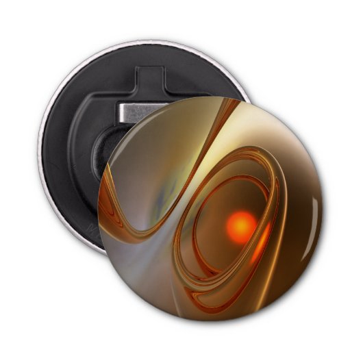 Abstract trendy en elegant 3d design button flesopener (Voorkant)