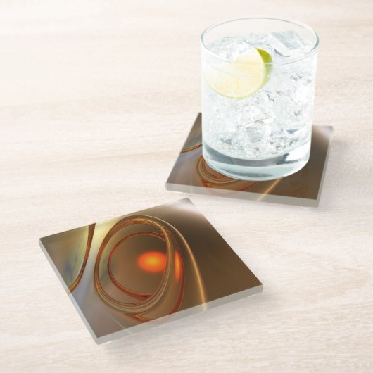 Abstract trendy en elegant 3d design glazen onderzetter (Schuin)