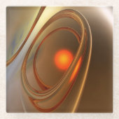 Abstract trendy en elegant 3d design glazen onderzetter (Voorkant)