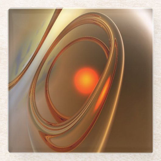 Abstract trendy en elegant 3d design glazen onderzetter (Voorkant)