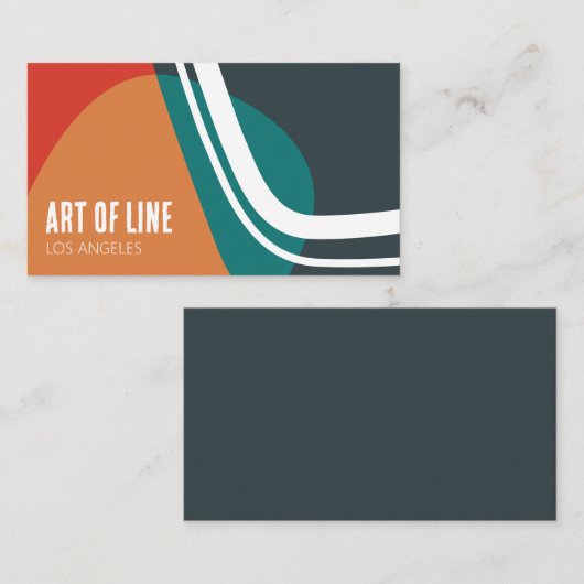 Abstract trendy line art design visitekaartje (Voorkant / Achterkant)