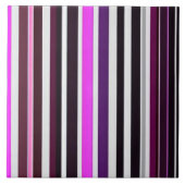 Abstract Trendy Pink Black Stripes Collectie Tegeltje (Voorkant)