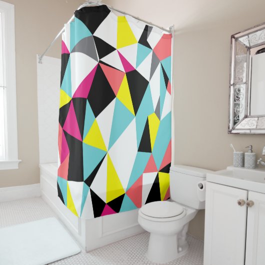 Abstract triangles geometrical pattern background douchegordijn (In situ)