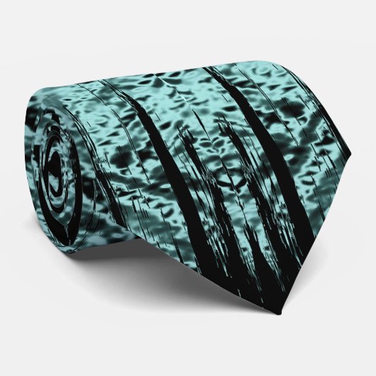 Abstract tribaal patroon Turquoise Green Black Stropdas (Opgerold)