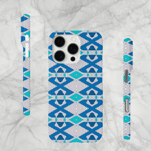 Abstract Tribal Design, Blues, Case-Mate iPhone 16 Pro Hoesje