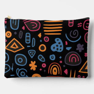 Abstract Tribal Doodle Neon Geometrisch Zwart Etui