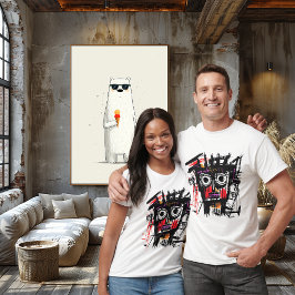 Abstract Tribal Face - Vetgedrukte rode Paarse zwa T-shirt