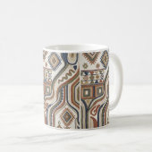 Abstract Tribal Geometric Embroidery Pattern Koffiemok (Voorkant rechts)