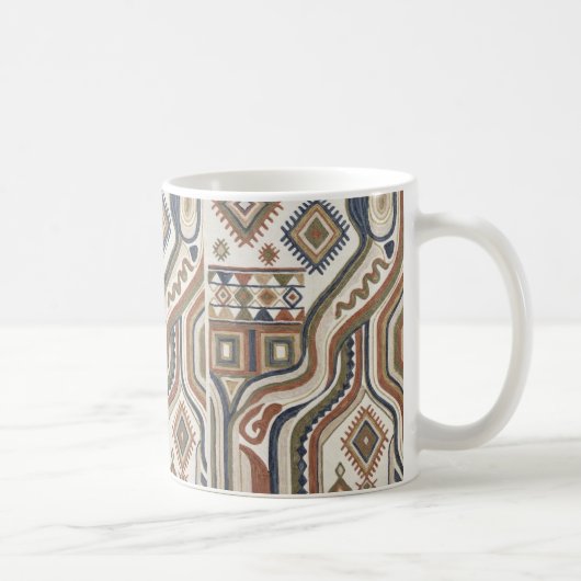 Abstract Tribal Geometrisch Borduurwerk Patroon Koffiemok (Rechts)