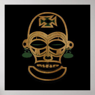 Abstract tribal grot tekening masker poster