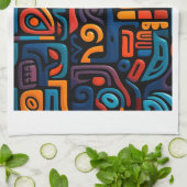 Abstract Tribal Kunst Deken Theedoek (Gevouwen)