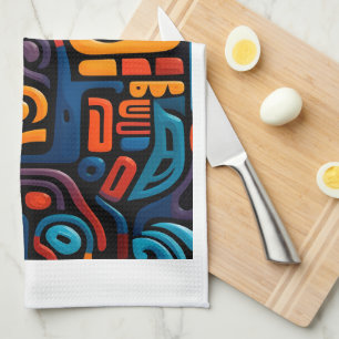 Abstract Tribal Kunst Deken Theedoek