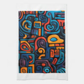 Abstract Tribal Kunst Deken Theedoek (Verticaal)