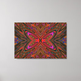 Abstract Trippy Oranje en magenta Butterfly Canvas Afdruk