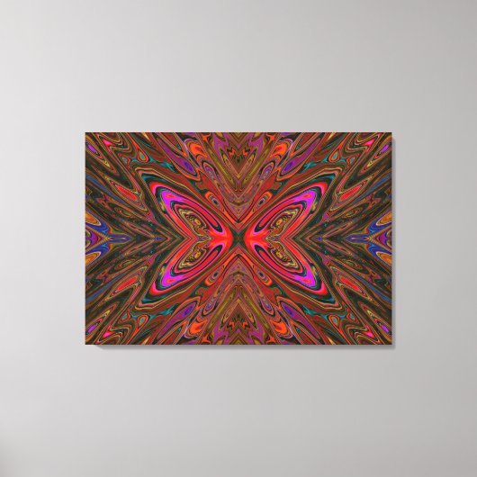 Abstract Trippy Oranje en magenta Butterfly Canvas Afdruk (Voorkant)