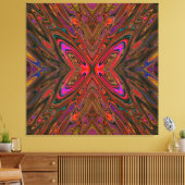 Abstract Trippy Oranje en magenta Butterfly Canvas Afdruk (Insitu (Woonkamer))