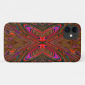 Abstract Trippy Oranje en magenta Butterfly Case-Mate iPhone Case (Achterkant (horizontaal))