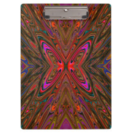 Abstract Trippy Oranje en magenta Butterfly Klembord