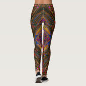 Abstract Trippy Oranje en magenta Butterfly Leggings (Achterkant)
