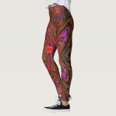 Abstract Trippy Oranje en magenta Butterfly Leggings (Links)