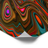 Abstract Trippy Oranje en magenta Butterfly Poster (Hoek)