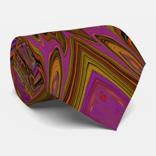 Abstract Trippy Oranje en magenta Butterfly Stropdas (Opgerold)