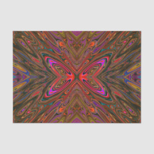 Abstract Trippy Oranje en Magenta Vlinder Tissuepapier
