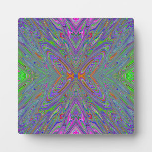 Abstract Trippy Paarse, Oranje en Groene Vlinder Fotoplaat