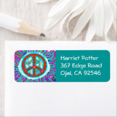 Abstract trippy Vredesbord Etiket (Insitu)